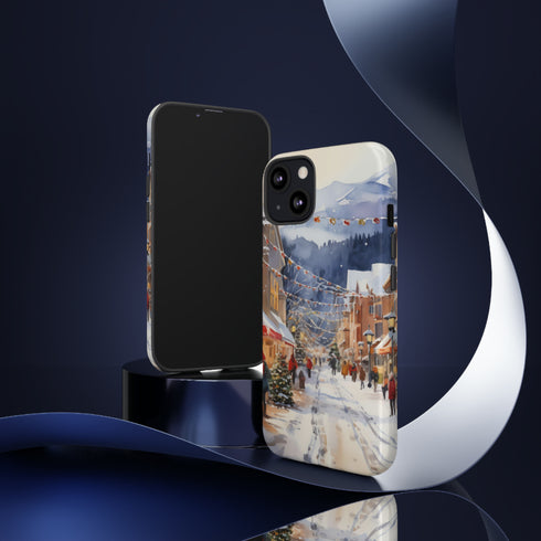 Bustling Victorian Christmas Market - Impact Resistant Phone Case